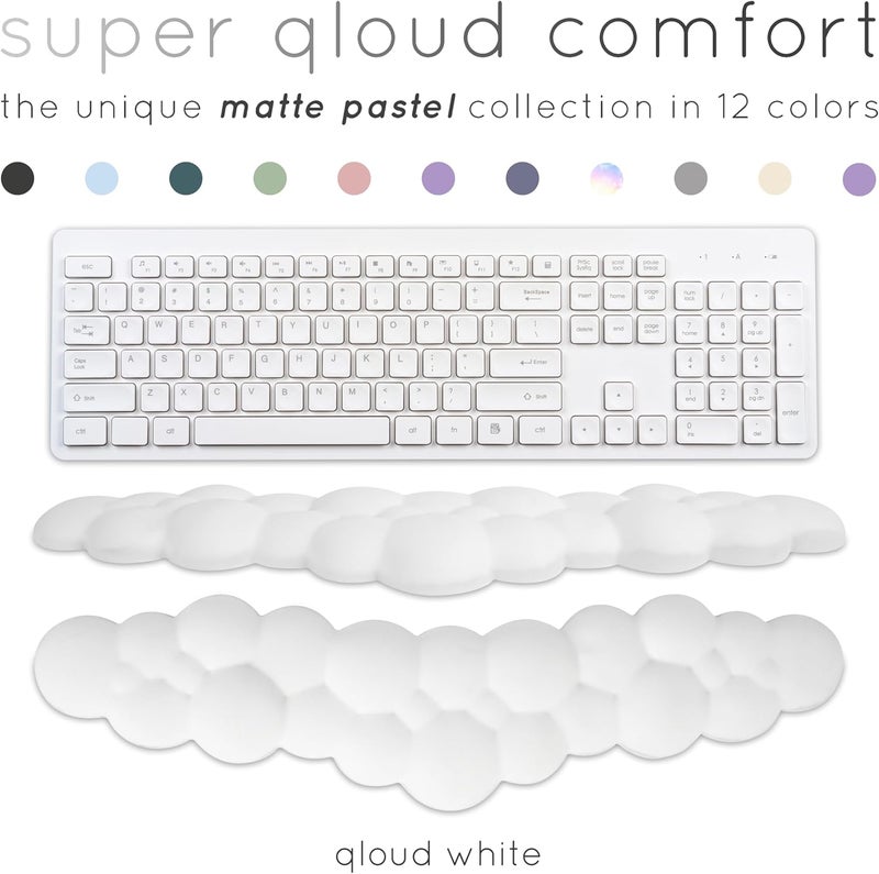 Create-ables Qloud Cloud Wrist Rest Keyboard Wrist Rest for Computer Keyboard Pad, Cloud Keyboard Wrist Rest, Wrist Pad for Keyboard, Memory Foam, Non Slip Base, Comes with Mouse Pad - White - Image 2